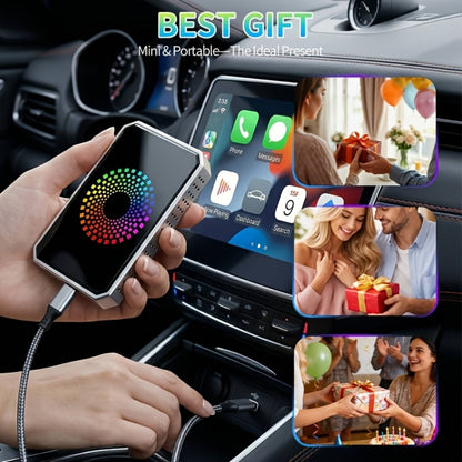 Wireless CarPlay Adapter AI Box 3-in-1 – Netflix YouTube TikTok Streaming, Dual WiFi 2.4G+5G, USB Drive Support, for OEM Wired Apple CarPlay & Android Auto, iPhone 10+ & 2018+ Cars
