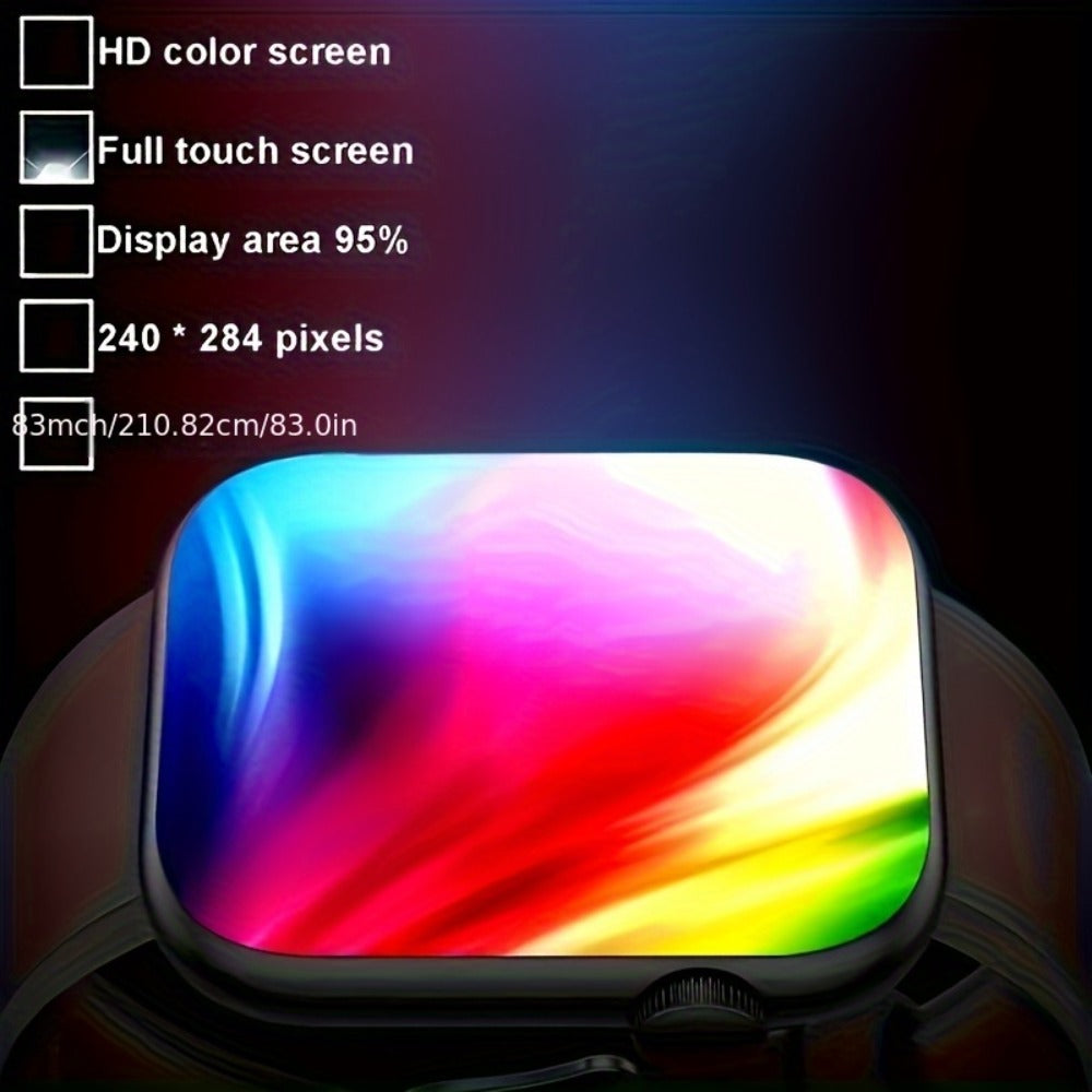 Smart Watch 1.83-Inch Edge-to-Edge Touch Display with Custom Faces, Calling and Black or Pink Bands