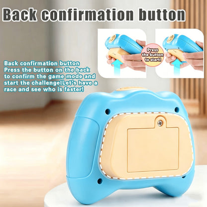 Blue Quick-Push Electronic Memory Game with Ten Pop Buttons, Four Pictured Modes and Back Controls