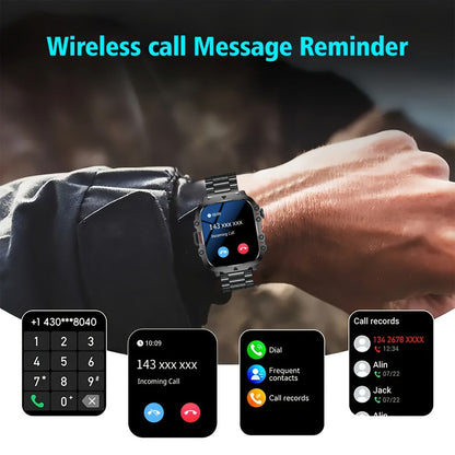 Smartwatch – Men's Outdoor 4.6" HD Touch Screen with Wireless Calling & LED Display, USB Charging, Multiple Sport Modes, Heart Rate…