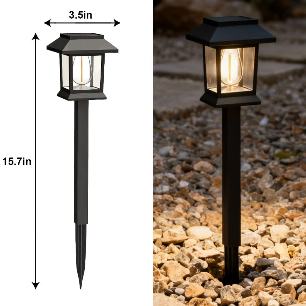 Solar Pathway Lights Outdoor Edison Style LED, Up to 12 Hours, White Solar Garden Lights for Yard