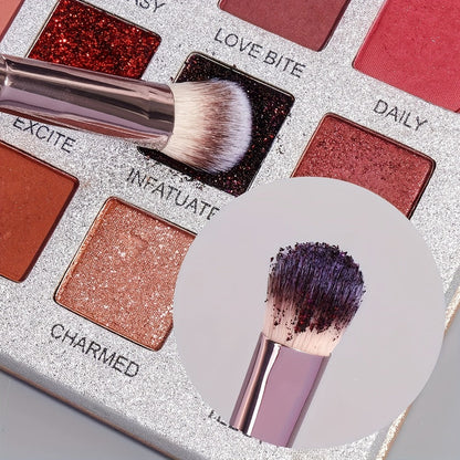 Makeup Brush Set, 30-Piece Nylon Bristle Collection with Alloy Handles, Face and Eye Brush Shapes and Storage Pouch