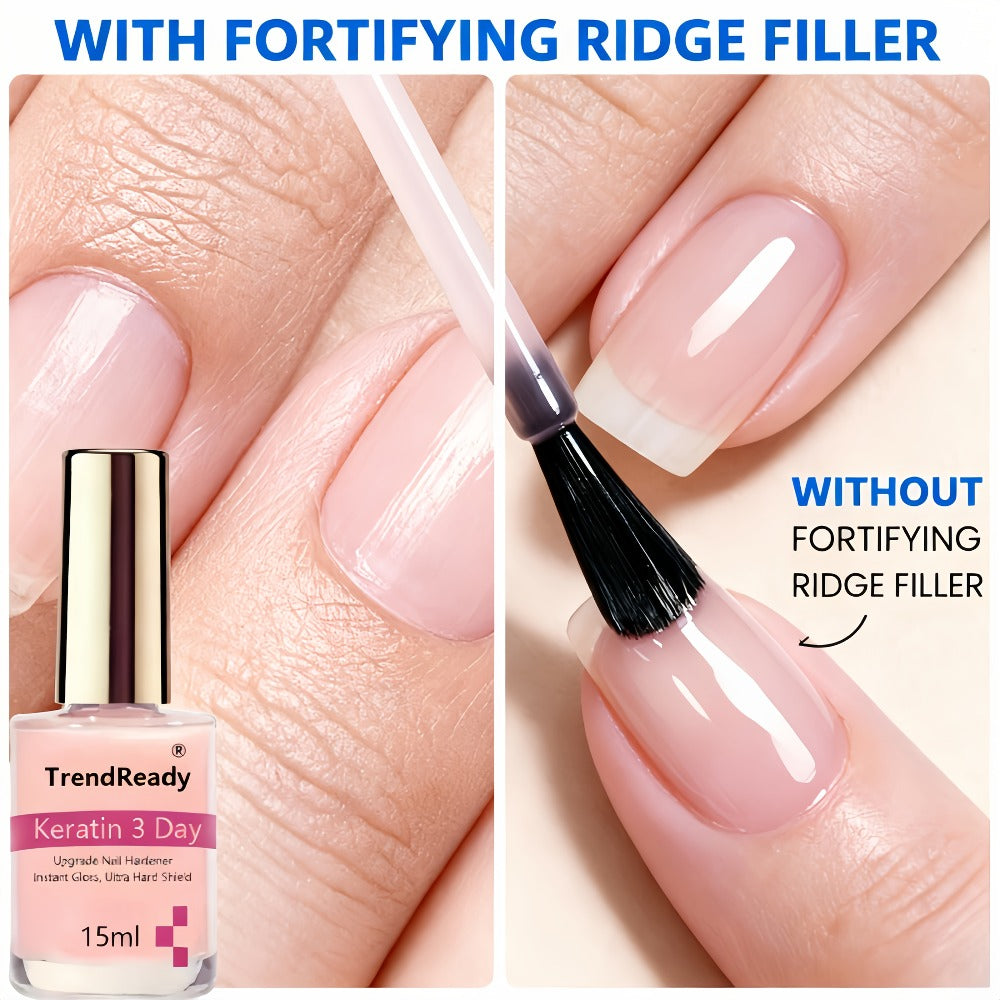 Pink-Label Nail Care Coating Two-Pack in 15 ml Square Bottles with Gold Caps and Brush Applicators