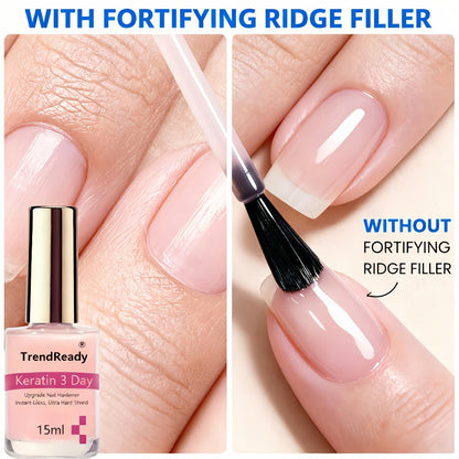 Pink-Label Nail Care Coating Two-Pack in 15 ml Square Bottles with Gold Caps and Brush Applicators