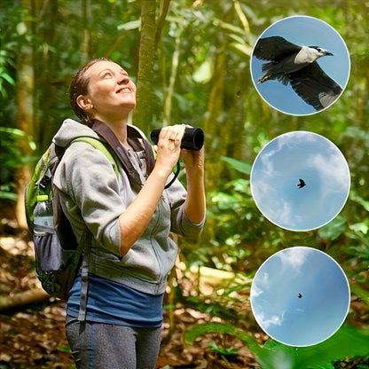 Compact 10x50 Monocular Telescope with Manual Focus, Wrist Cord and 16 cm Pictured Length for Adults