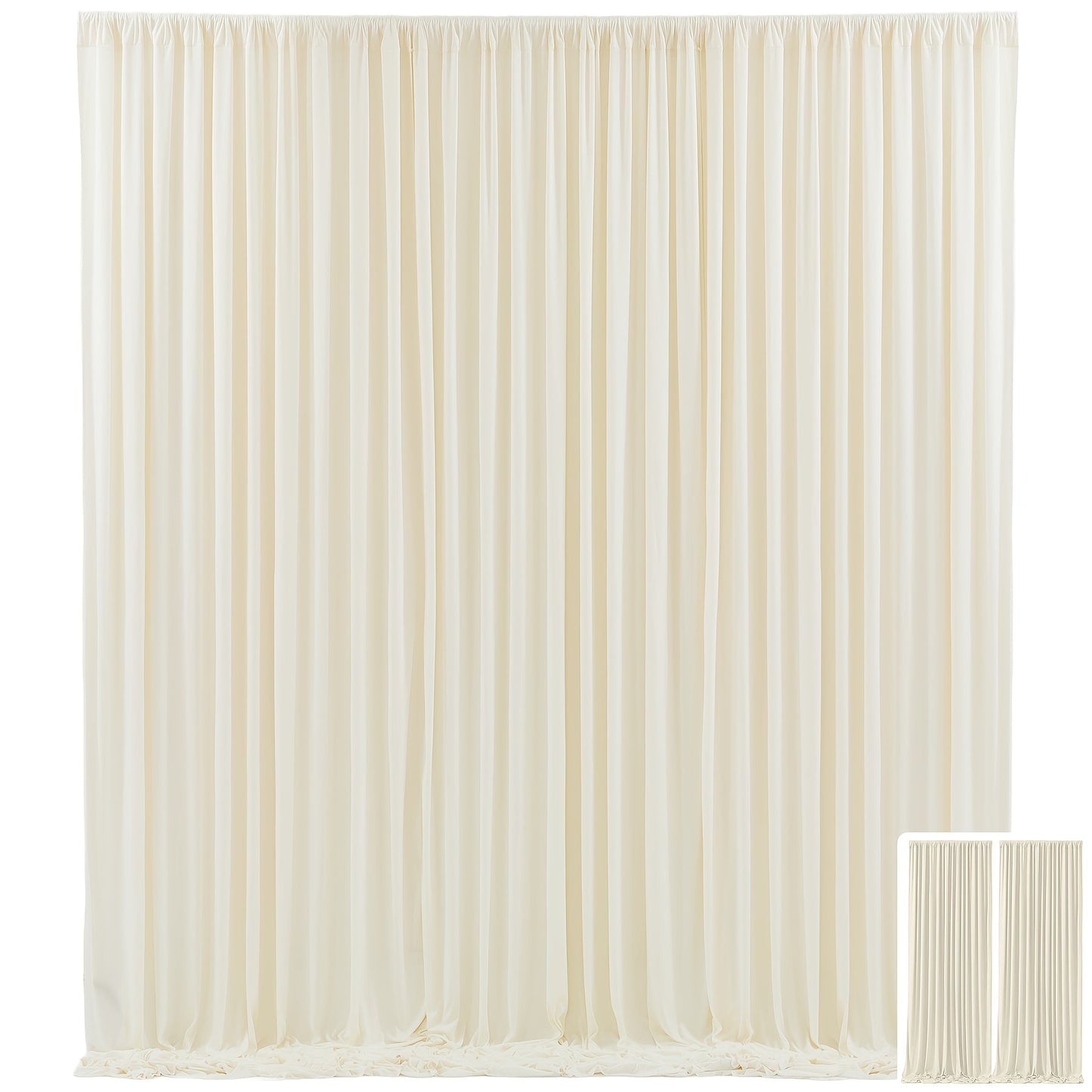 Two-Panel Photography Backdrop Curtain Set in 16 Colors with 59 x 85-Inch Panels and Pole Pockets