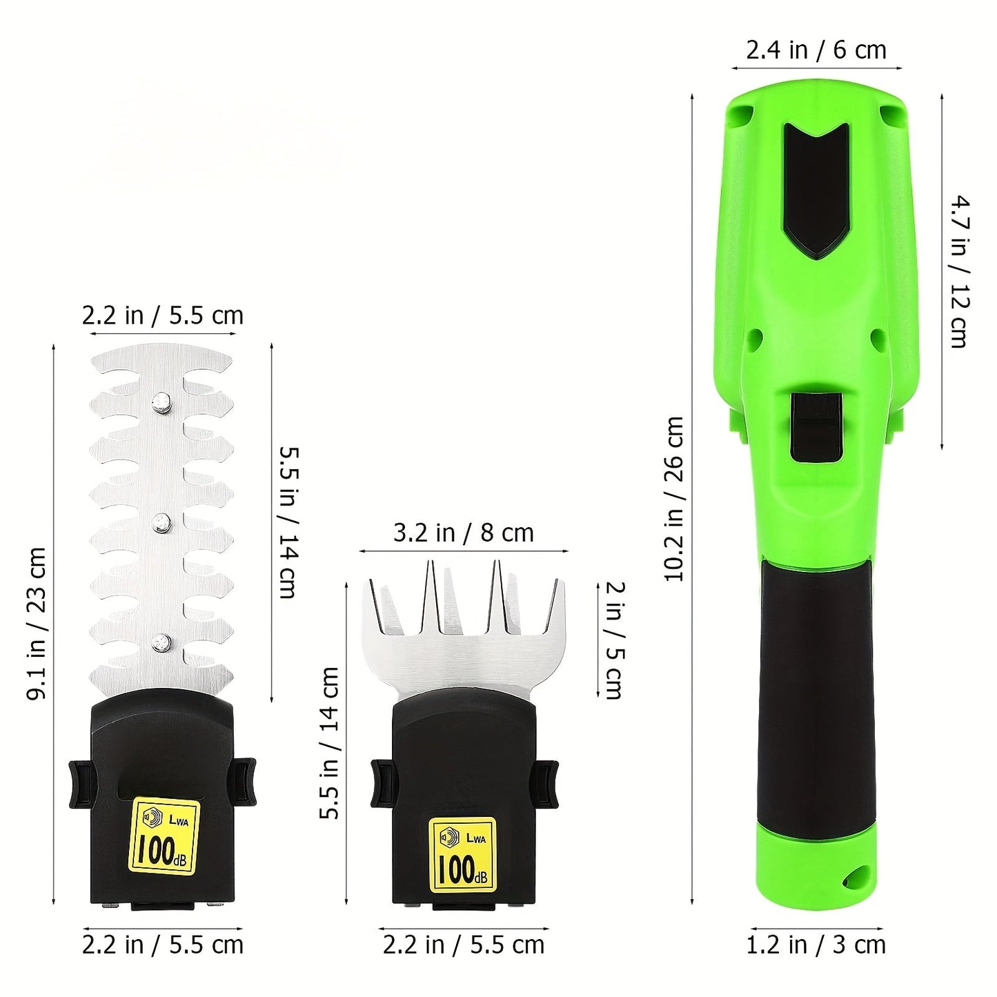 Cordless Hedge Trimmer 2-in-1 | USB-C Rechargeable Electric Grass Shear with Interchangeable Blades | Lightweight Lawn Edger for Shrubs Bushes Balcony Garden