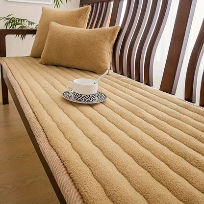 Sofa Cover Bohemian Short-Plush Quilted Panels for Armrest, Backrest and 2 to Large 4-Seater Sofas