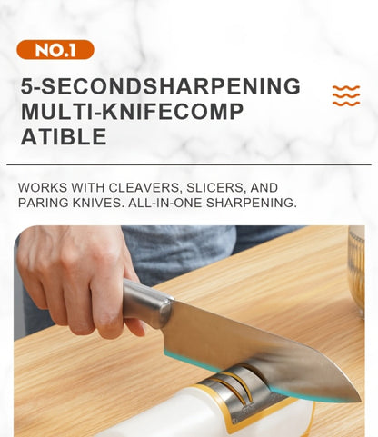 Two-Stage Electric Knife Sharpener in White or Pink with Two Extra Sanding Wheels Included