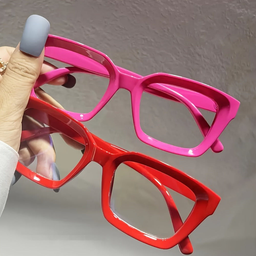 5pcs Candy Color Square Anti-Blue Light Glasses – Unisex Party Eyewear for Women & Men