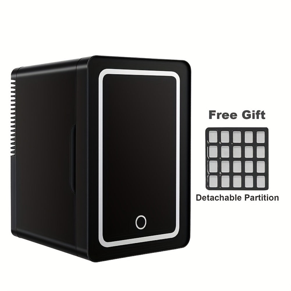 Mini Fridge 1.59 Gal 9-Can - AC/DC Portable Cooler & Heater, Silent Thermoelectric Refrigerator for Skincare, Drinks & Cosmetics, Bedroom, Office, Dorm, Desk, Car & Travel