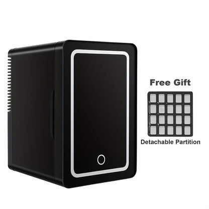 Mini Fridge 1.59 Gal 9-Can - AC/DC Portable Cooler & Heater, Silent Thermoelectric Refrigerator for Skincare, Drinks & Cosmetics, Bedroom, Office, Dorm, Desk, Car & Travel