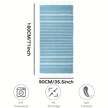 Striped Beach Towel in Ten Color Labels with 90 x 180 cm Source Size for Pool, Travel, Gym and Everyday Use