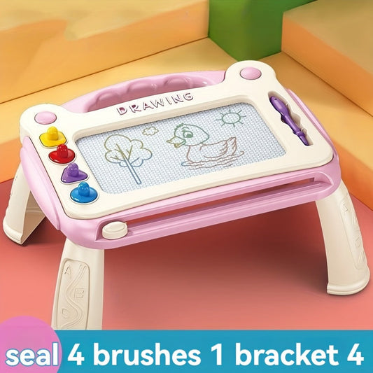 Kids Magnetic Drawing Board 3-in-1 Doodle Kit – Reusable Erasable Toddler Art Toy with Stamps, Pen & Stand | STEM Learning Gift for Boys Girls Ages 3-8 Birthday Christmas Easter