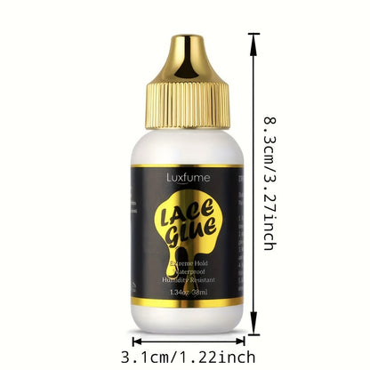 Lace Front Wig Glue Waterproof Extreme Hold 3-Pack Invisible Clear Drying Liquid Adhesive for HD Lace Swiss Lace Wigs & Hairpieces 100ml Per Bottle Long Lasting Secure Bond
