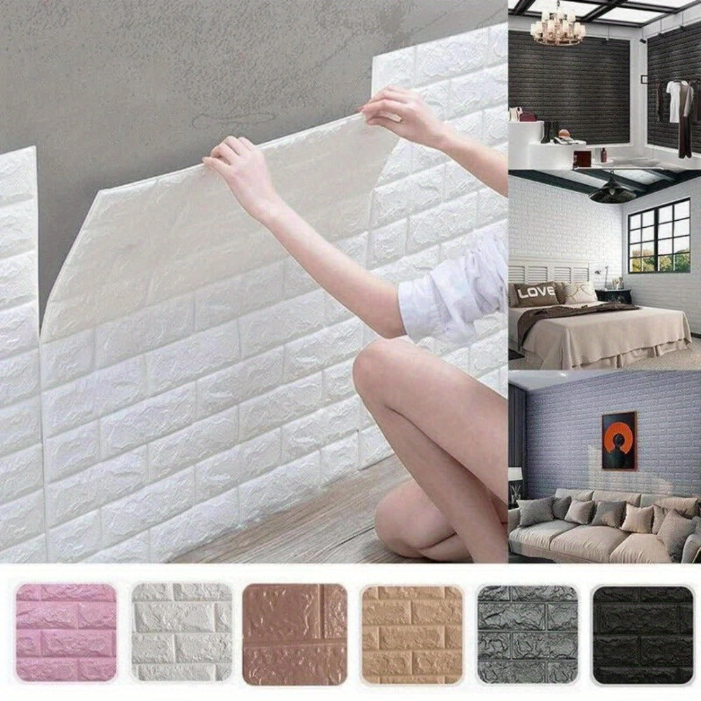 3D Peel and Stick Wood Grain Wallpaper Panels 50/100pcs - Self-Adhesive PVC Foam Wall Tiles