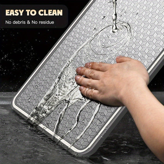Stainless Steel Cutting Board Double Sided with Diamond Mesh & Smooth Surface - Scratch-Resistant, Non-Slip, Dishwasher Safe Kitchen Chopping Board for Meat, Vegetables & Holiday Meals