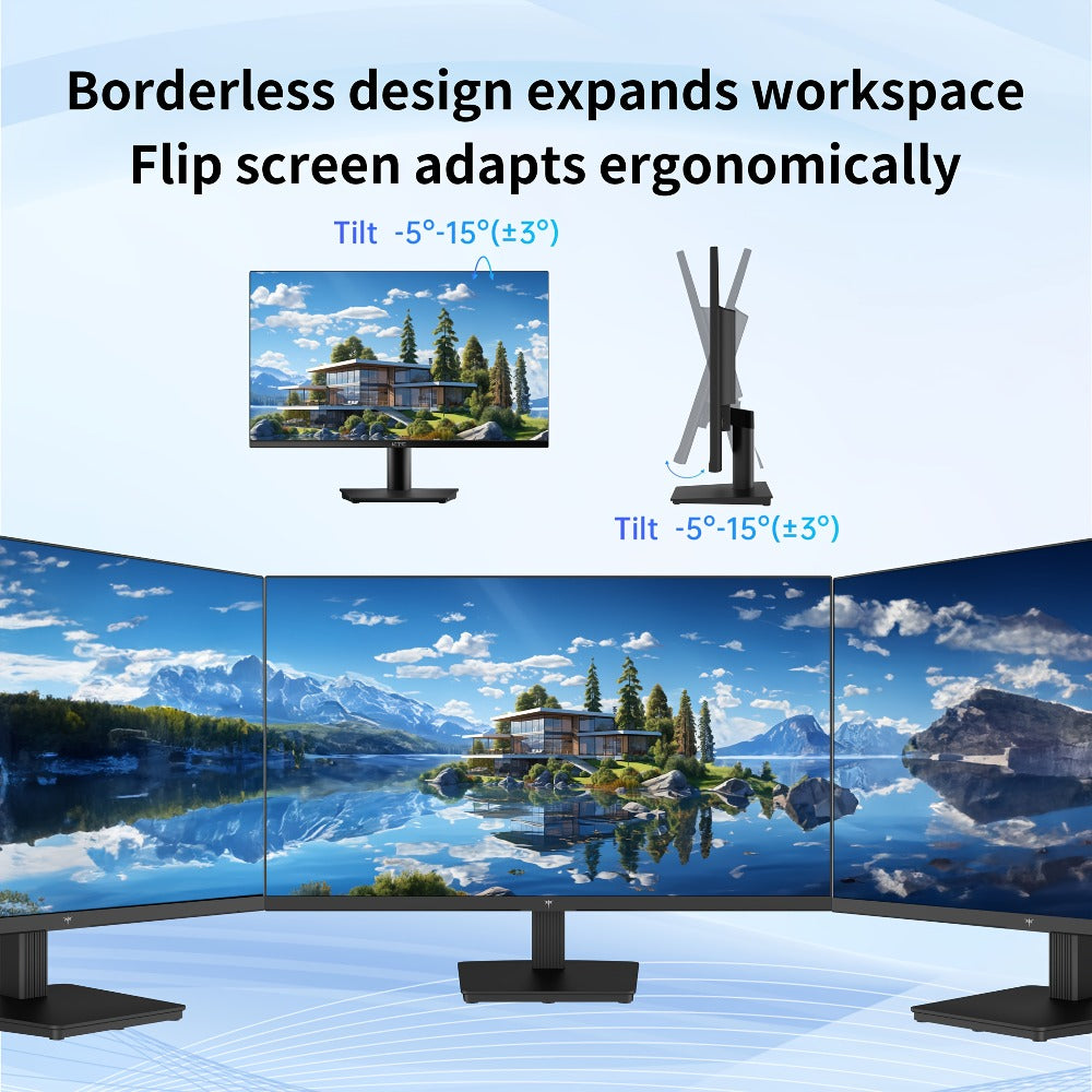 27-Inch QHD 100Hz Computer Monitor 2560x1440 IPS Display, AMD FreeSync, Ultra-Thin Bezel, HDMI DisplayPort, Flicker-Free Low Blue Light, for Gaming Work Home Office Desktop PC