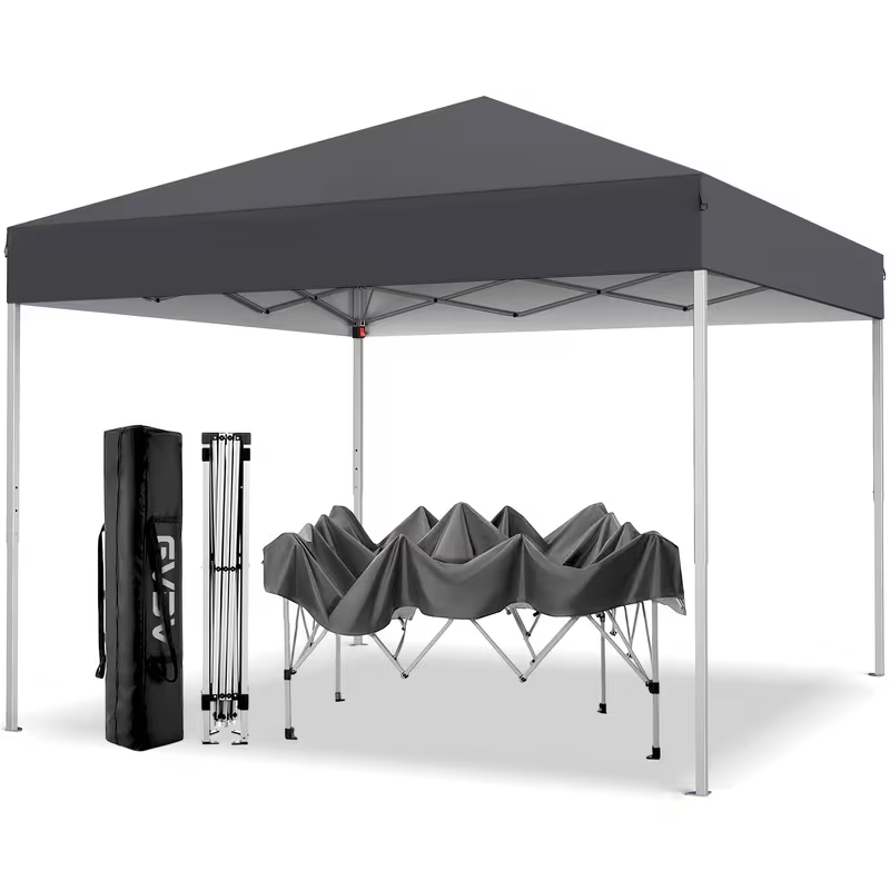 Straight-Leg 10x10ft Pop-Up Canopy Tent with 420D Oxford Top, Three Heights and Eight Colors
