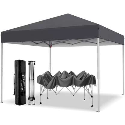 Straight-Leg 10x10ft Pop-Up Canopy Tent with 420D Oxford Top, Three Heights and Eight Colors