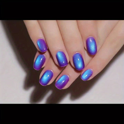 Gel Nail Polish 6-Color Berry Magnetic Cat-Eye Set in Frame Bottles with Plum-to-Magenta Shades