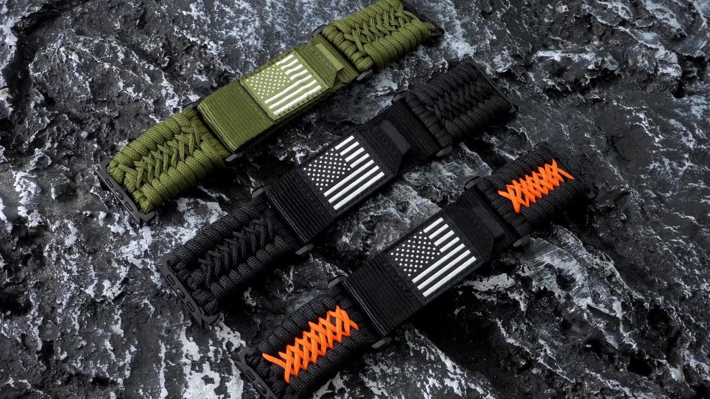 Watch Band with Woven Nylon Loop, Adjustable Metal Buckle and Three Wrist Ranges for Apple Watch Sizes