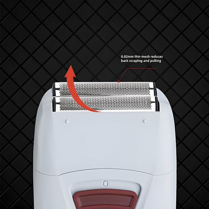 Electric Shaver Dual-Head Razor with Stainless Steel Blades, USB Charging and 60+ Minute Wet/Dry Runtime