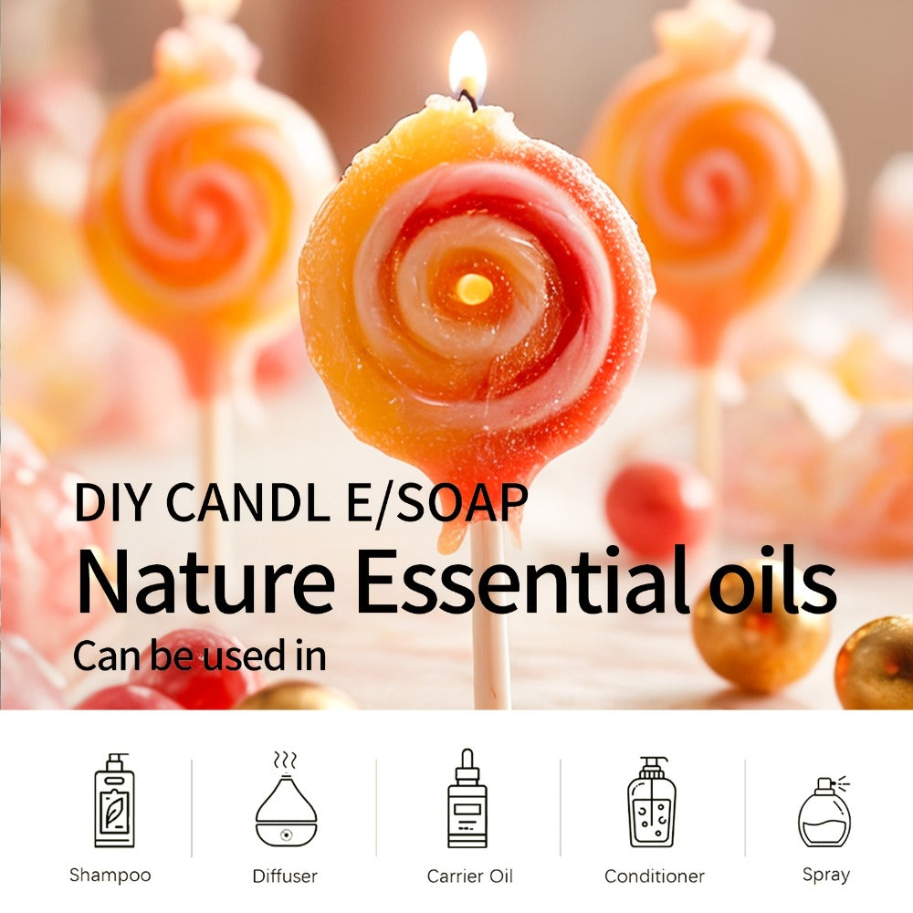 Lollipop Scented Fragrance Oil 10ml Alcohol Free Long Lasting Sweet Aroma for Diffuser Body Massage DIY Candle Soap Making Unisex Gift Women Men