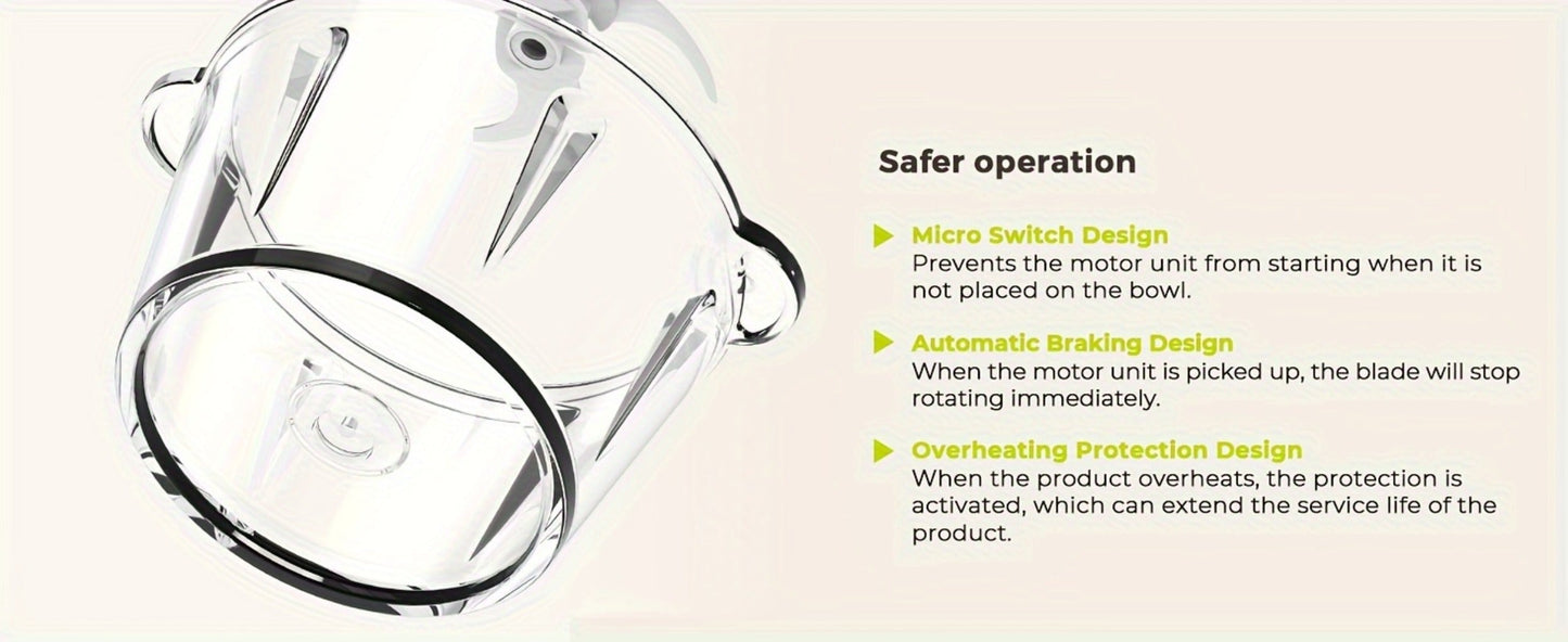 Mini Food Processor with Compact Motor Head, Two-Speed Top Control and Three Bowl-and-Blade Set Options