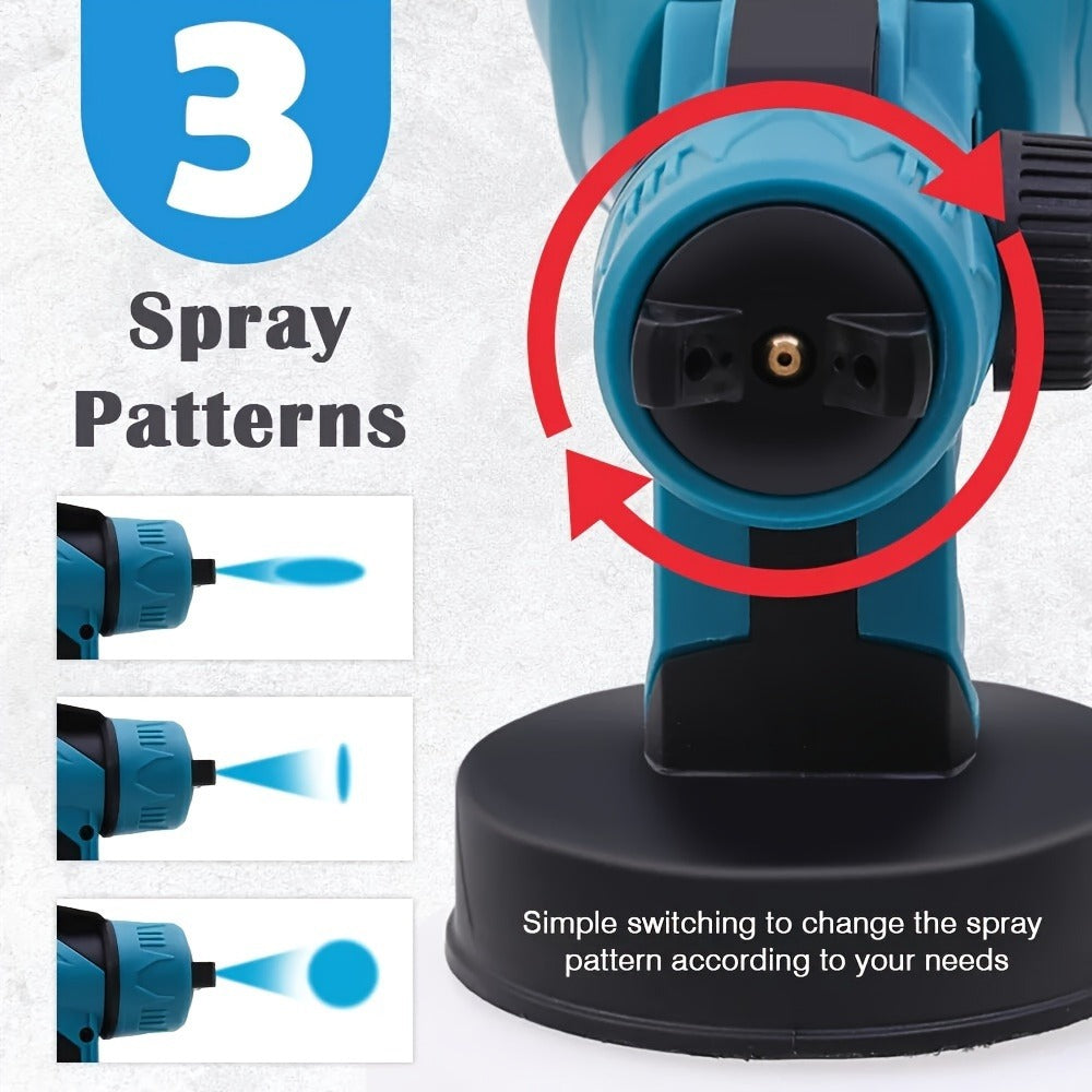 HVLP Paint Sprayer Electric Spray Gun with 3 Spray Patterns & 27oz Container – Cordless Airless Sprayer for House Painting, Furniture, Cabinets, Fence, Walls, Doors, Car DIY Projects