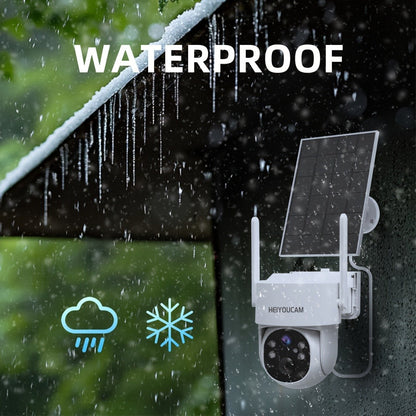 Solar PTZ Security Camera Outdoor 4K Wireless – 360° Pan Tilt Zoom, PIR Motion Detection Alarm, Full Color Night Vision, Two-Way Audio, SD & Cloud Storage, Easy Install WiFi Camera