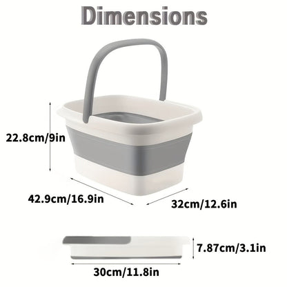Collapsible Foot Bath Basin with Carry Handle, Raised Footbed Texture and Green, Pink or Yellow Checkout Options