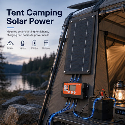 Solar Panel Kit with 100A Controller, Foldable Portable Solar Charging Kit with USB Direct Charging for Camping RV Boat Car Travel Emergency Power Supply, Off-Grid Solar Charger Set