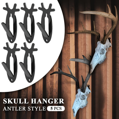 Five-Piece Deer-Head Wall Hook Set with Antler-Inspired Shape for Entryway or Bedroom Storage