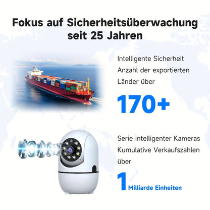 Indoor Security Camera with 355° Pan-Tilt, Color Night Vision, Two-Way Audio and Pack Options