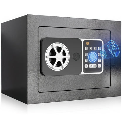 Fingerprint Safe Box with Password and Key Lock 0.3 0.8 1.13 1.71 Cu Ft Home Security Safe for Money Documents Passports Jewelry Bedroom Office Bedside Electronic Combination Lock Steel Safe