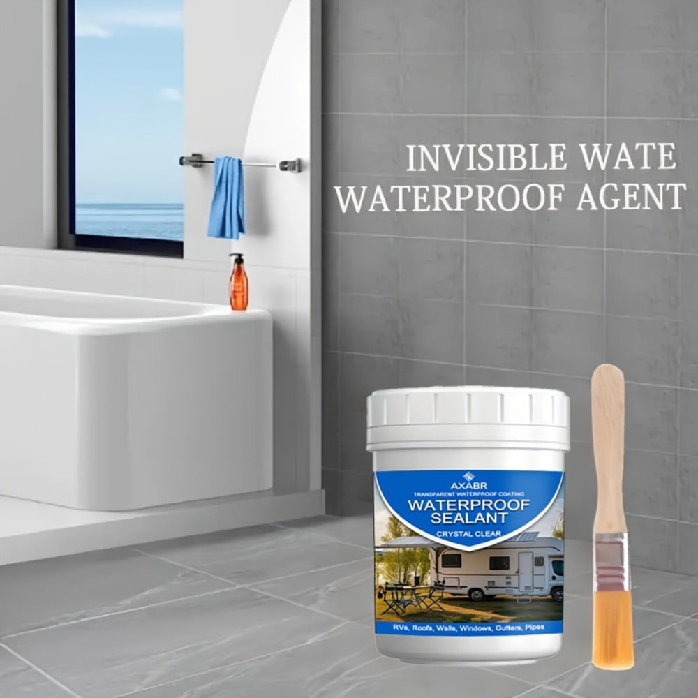 Fast-Drying Clear Waterproof Sealant 5.07oz - Quick-Dry Transparent Leak Repair Glue for RV, Boat, Roof, Pipe, Wall & Tile, Indoor & Outdoor, Includes Brush