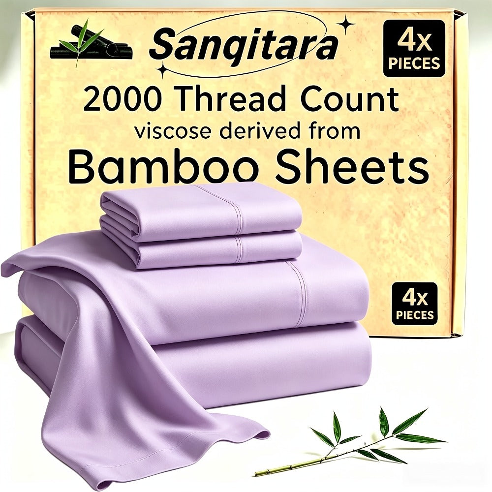Bamboo-Blend-Style Fitted Sheet in Seven Colors and Twin, Full, Queen or King Checkout Sizes