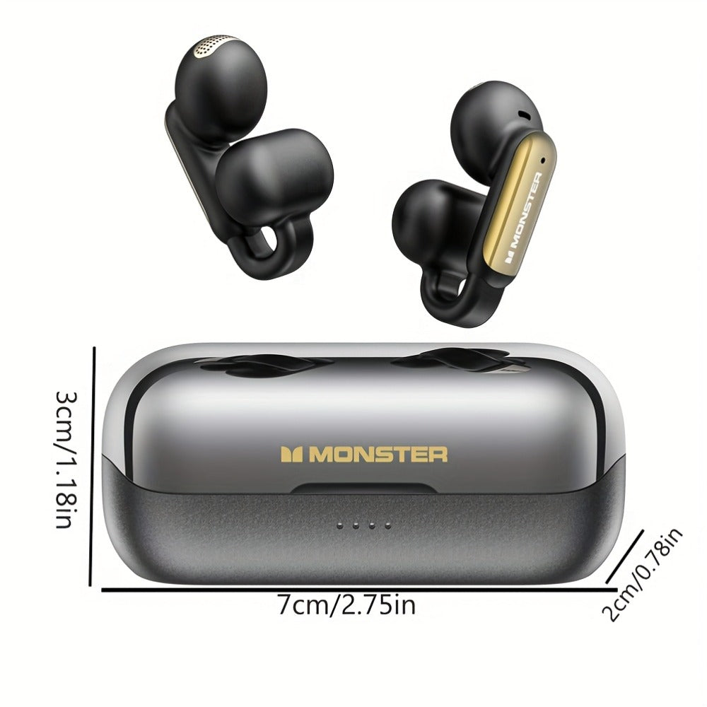 Open-Back Clip-On Wireless Earbuds Environmental Noise Cancellation Touch Control Wireless Charging Case Situational Awareness Natural Sound Bluetooth Headphones