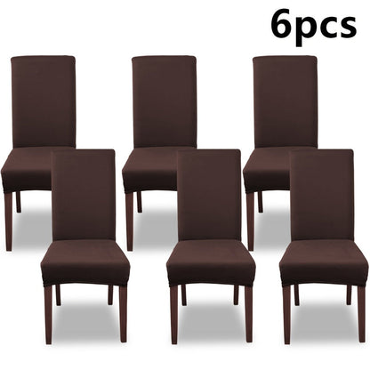 Chair Cover Set of 4 or 6 Stretch Milk-Fiber Dining Slipcovers in Eight Available Color Choices