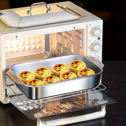 Stainless Steel Baking Tray Sets with Lids and Handles in Three Large or Six-Piece Checkout Options
