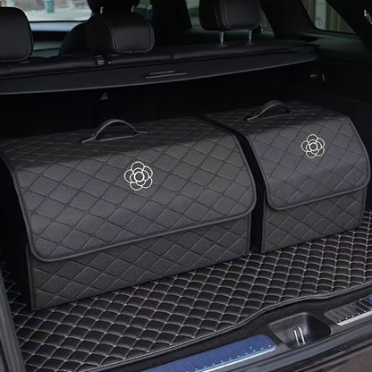 Foldable Car Trunk Storage Box – Large Capacity Collapsible Cargo Organizer for Car Interior, SUV & Trunk | Black & White, Small & Large