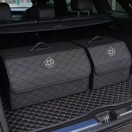 Foldable Car Trunk Storage Box – Large Capacity Collapsible Cargo Organizer for Car Interior, SUV & Trunk | Black & White, Small & Large