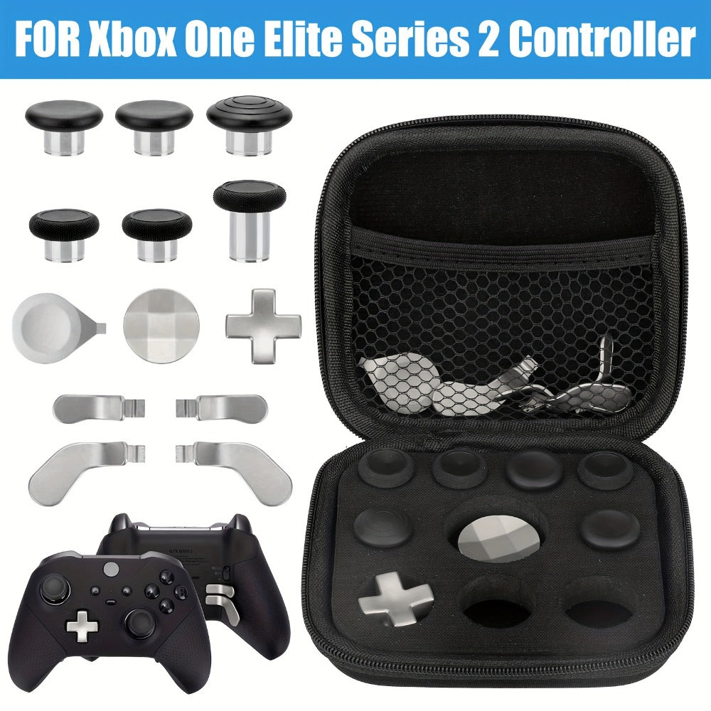 Xbox Elite Series 2 Controller Thumbstick Paddles Button Set - Stainless Steel ABS Magnetic Interchangeable D-Pad Thumb Sticks Replacement Kit