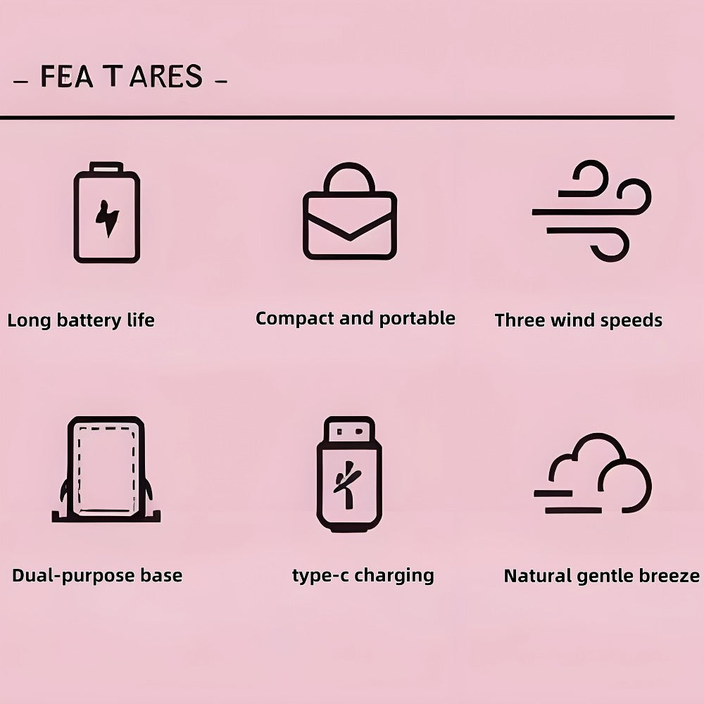 Foldable Handheld and Desk Fan with Three Speeds, USB Charging and White or Blue 1- or 2-Piece Options