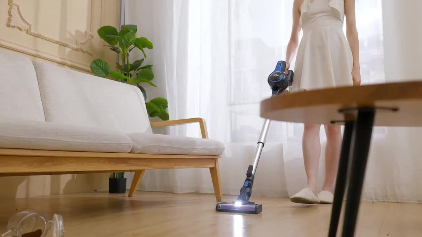 Stick and Handheld Vacuum Cleaner with LED Floor Head, Six Cordless Colors or Black Wired Model