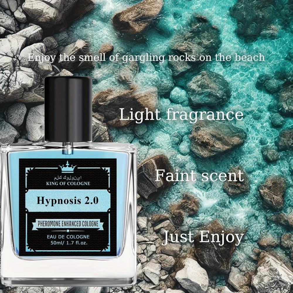 Men's Cologne Hypnosis 2.0 50ml Eau de Cologne Spray in Clear Square Bottle with Black Cap and Box