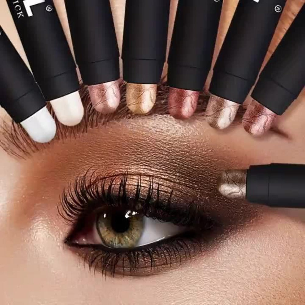 Waterproof Eyeshadow Stick Set 8 Piece – Shimmer, Pearlescent & Matte Eye Shadow Pencils, Creamy Blendable Formula, Long-Lasting Smoky Natural Glitter Eye Looks, Gift for Her