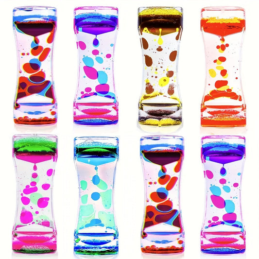 Liquid Motion Bubbler Hourglass Sensory Toy 6 or 12 Pack – Colorful Calming Timer Fidget Toy for Kids, Teens & Adults, Anxiety Relief & Relaxation, Classroom & Desk Decor