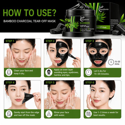 Bamboo Charcoal Clay Face Mask Deep Cleansing Pore Minimizing Oil Control Blackhead Remover Hypoallergenic Detox Mask for Men Women Oily Acne Congested All Skin Types